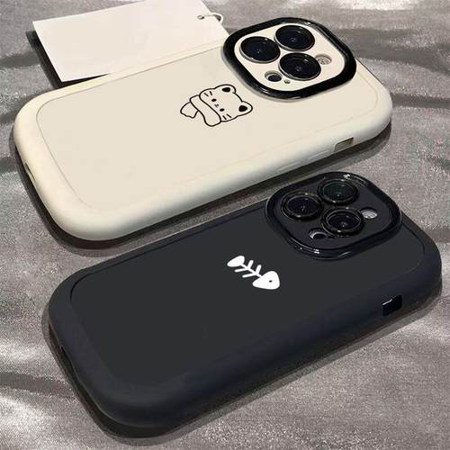 简约小猫咪鱼骨头适用OPPO手机壳