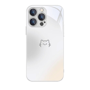 猫咪鱼骨头适用OPPORENO12手机壳K12新款RENO11/10/9情侣玻璃套A97/A93/A55超火FINDX7/X6创意A3PRO简约A2X粉