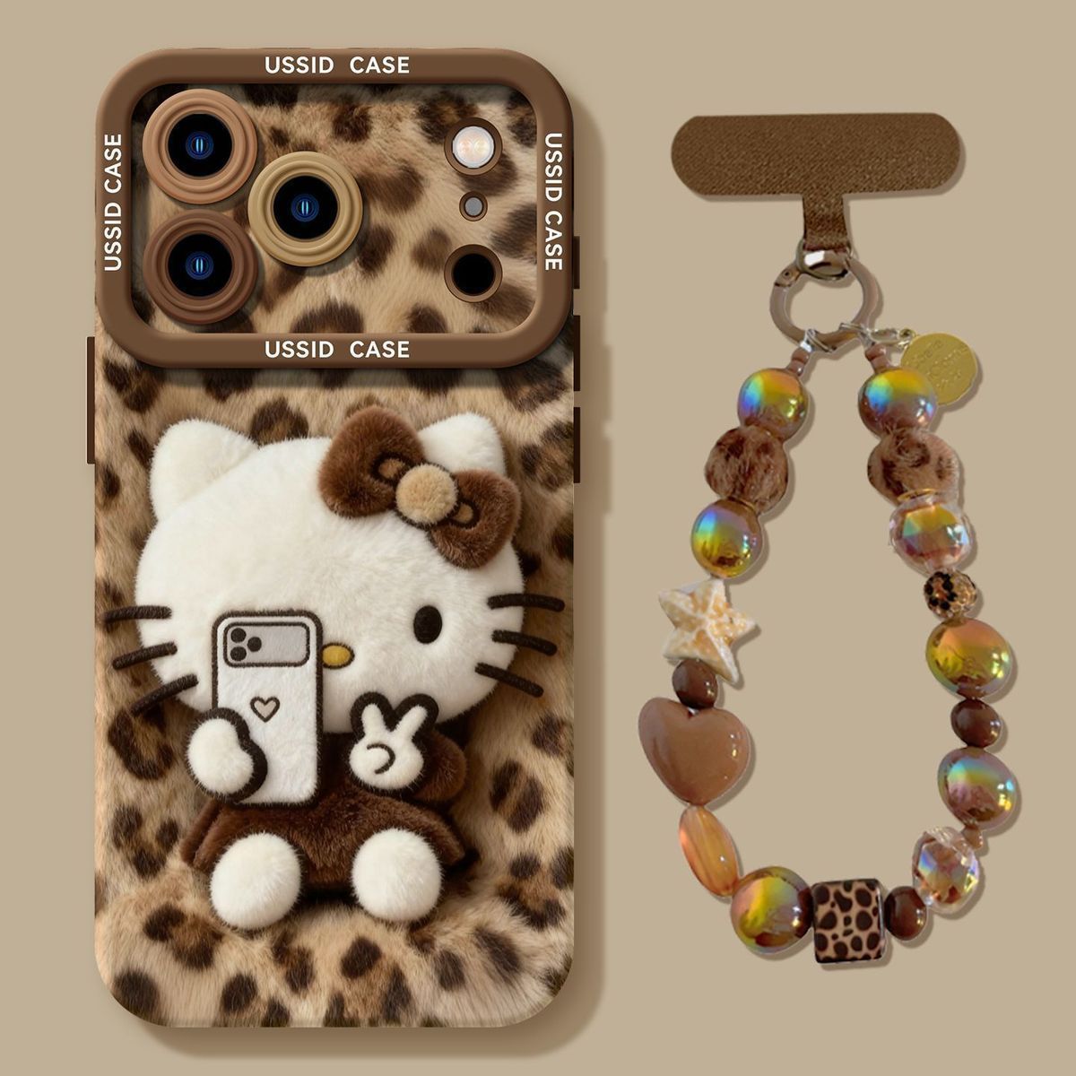 比耶豹纹kt猫适用苹果手机壳