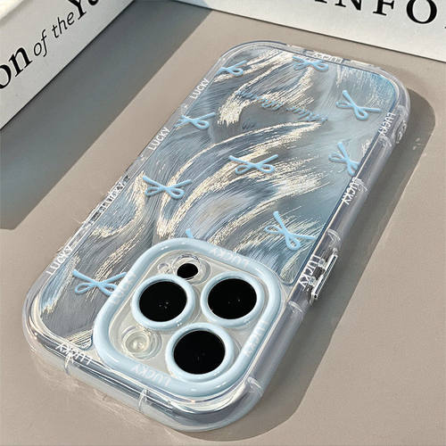 蓝色蝴蝶结适用VIVO手机壳