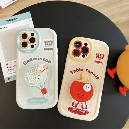 旋转乒乓球适用OPPORENO12手机壳K12X新款A97/A93卡通RENO11/10/9/7情侣FINDX7/X6网红A3/A2X防摔1加ACE3支架
