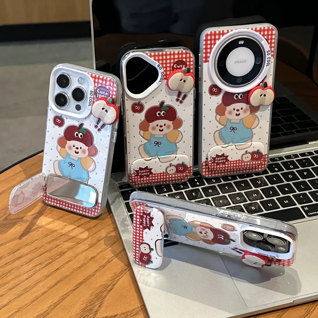 苹果帽小狗支架适用苹果手机壳