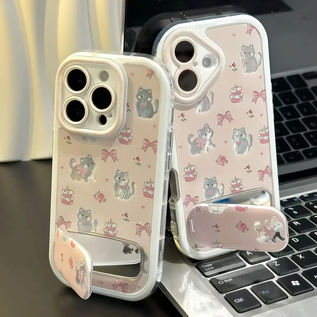 蝴蝶结猫咪适用苹果手机壳