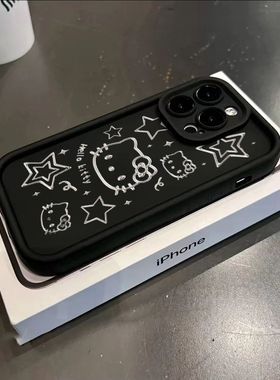 星星凯蒂猫适用opporeno10手机壳reno9/8/7/6/5/4秋冬新款a1pro卡通a93/a5情侣k11超火r17/r15创意a58/a9小众
