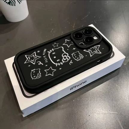 星星凯蒂猫适用opporeno10手机壳reno9/8/7/6/5/4秋冬新款a1pro卡通a93/a5情侣k11超火r17/r15创意a58/a9小众