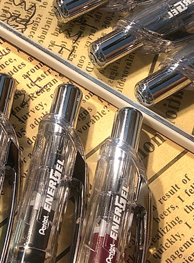 日本Pentel派通中性笔BLN75TL速干笔勃艮第红EnerGel Infree按动0.5mm针管式办公签字笔学生用考试水笔bln75