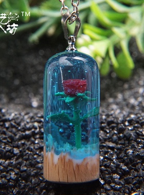 星辰艺坊木头滴胶手绘森系项链