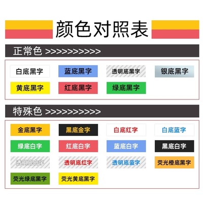 标签机色带特殊色颜色黑底白字