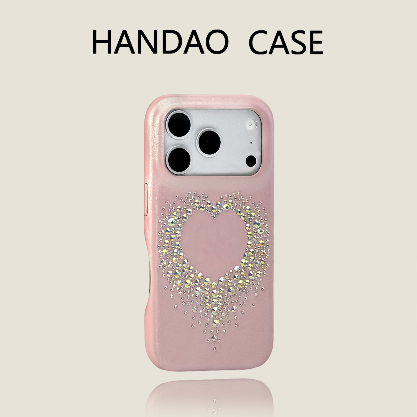 韩道适用苹果17pro手机壳粉色点钻爱心iphone17promax皮质iPhone16promax防摔高级感15p保护套,3C数码配件,手机保护套/壳,淘宝优惠券,粉丝福利购,淘宝优惠卷