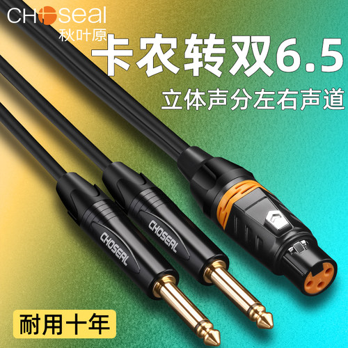 秋叶原卡农转双6.5大二芯音频线