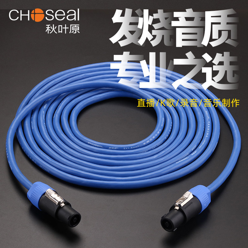 秋叶原音响音箱插头功放连接线音箱插四芯欧姆头专业舞台喇叭电缆