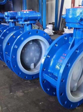 D641F46-10C 气动衬氟法兰蝶阀 气动衬氟调R节蝶阀 软密封蝶阀