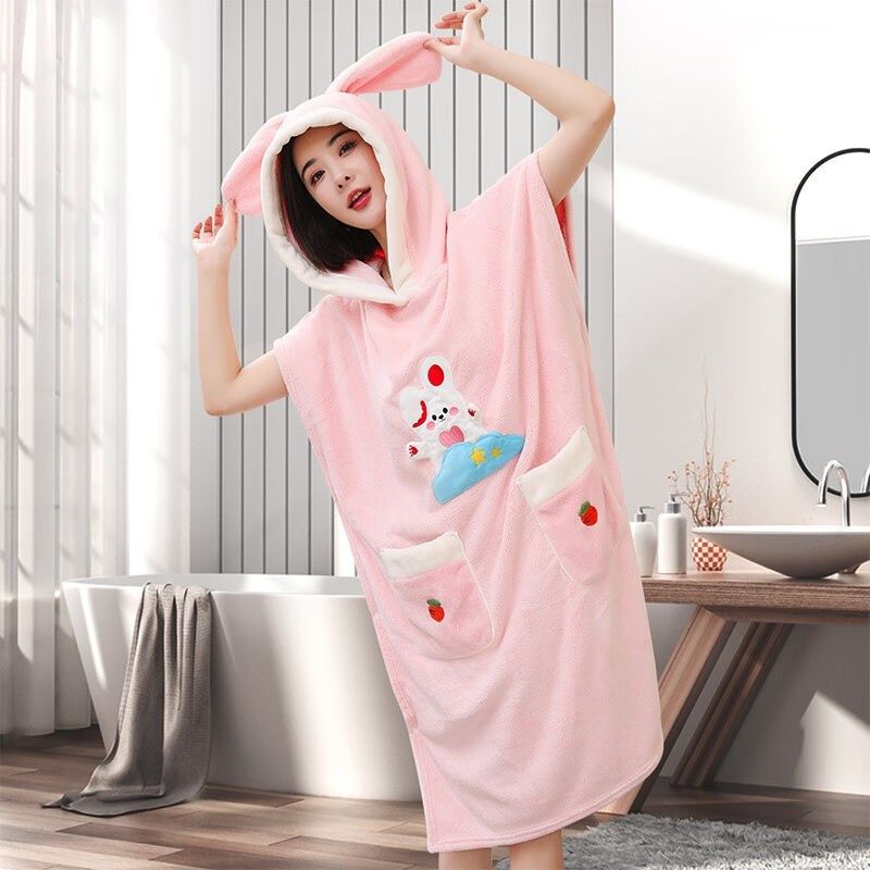 百菲浴巾可穿式浴袍女款可裹浴裙加长吸水速干斗篷带帽大人2024年,婴童用品,浴袍,淘宝优惠券,粉丝福利购,淘宝优惠卷