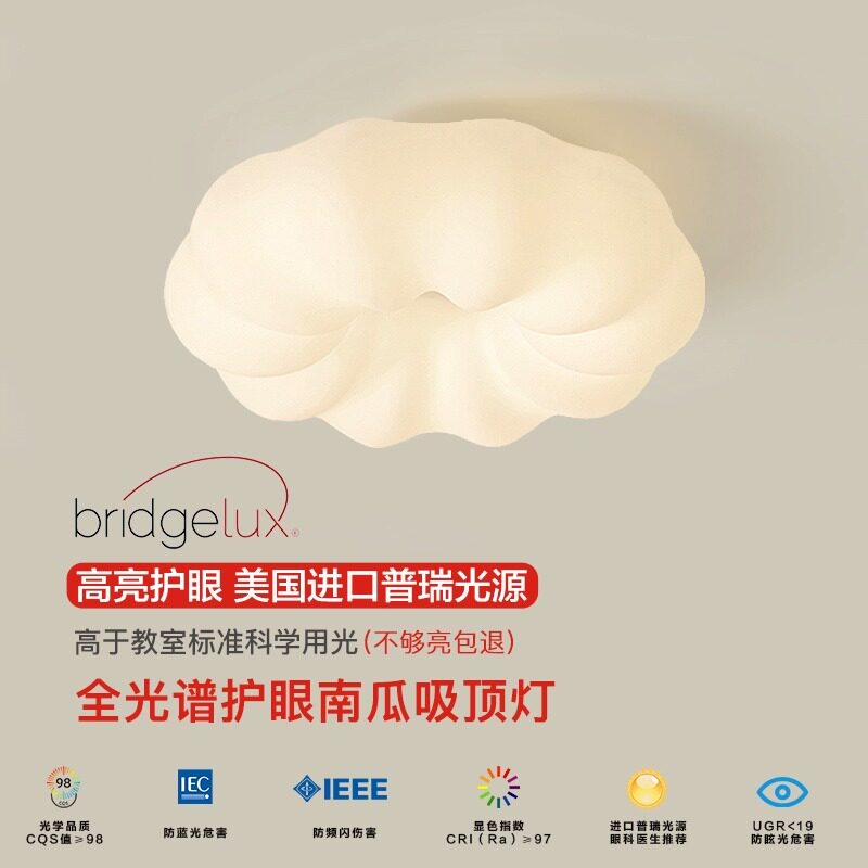 普瑞全光谱云朵南瓜主卧室v灯具现代简约儿童房护眼吸顶灯中山灯,家装灯饰光源,护眼吸顶灯,淘宝优惠券,粉丝福利购,淘宝优惠卷
