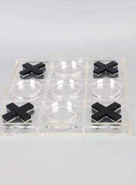 现代简约亚克力透明棋盘摆件样板F房酒店家居玄关客厅装饰摆件