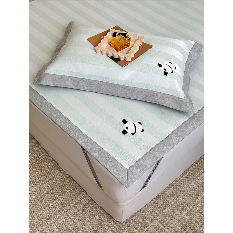 A类毛巾绣提花凉席三件套 夏天抑C菌冰丝席可水洗夏季空调席可折,床上用品,藤席,淘宝优惠券,粉丝福利购,淘宝优惠卷