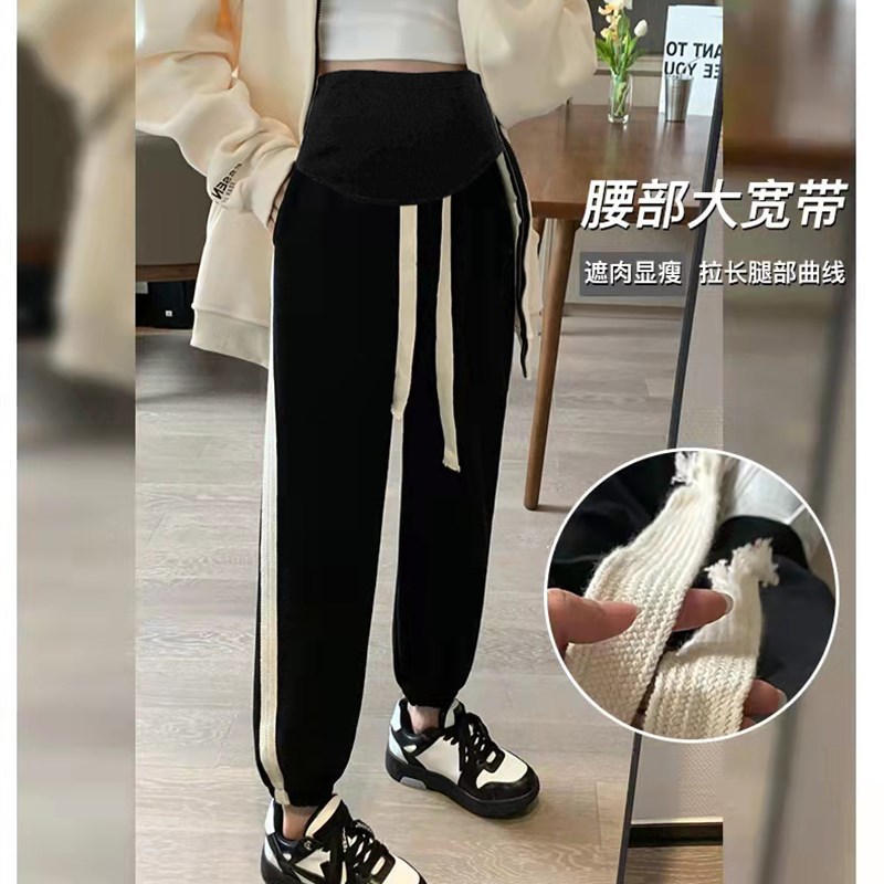 孕妇裤子春秋外穿l宽松哈伦裤冬季加厚加绒休闲运动裤打底裤秋冬
