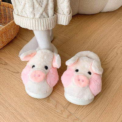 小猪棉拖鞋女士冬季包跟保暖室内居家用20L23新款可爱毛绒棉鞋女