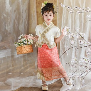 女童夏季连衣裙西双版纳民族傣族公主服装小女孩汉服套装2025新款