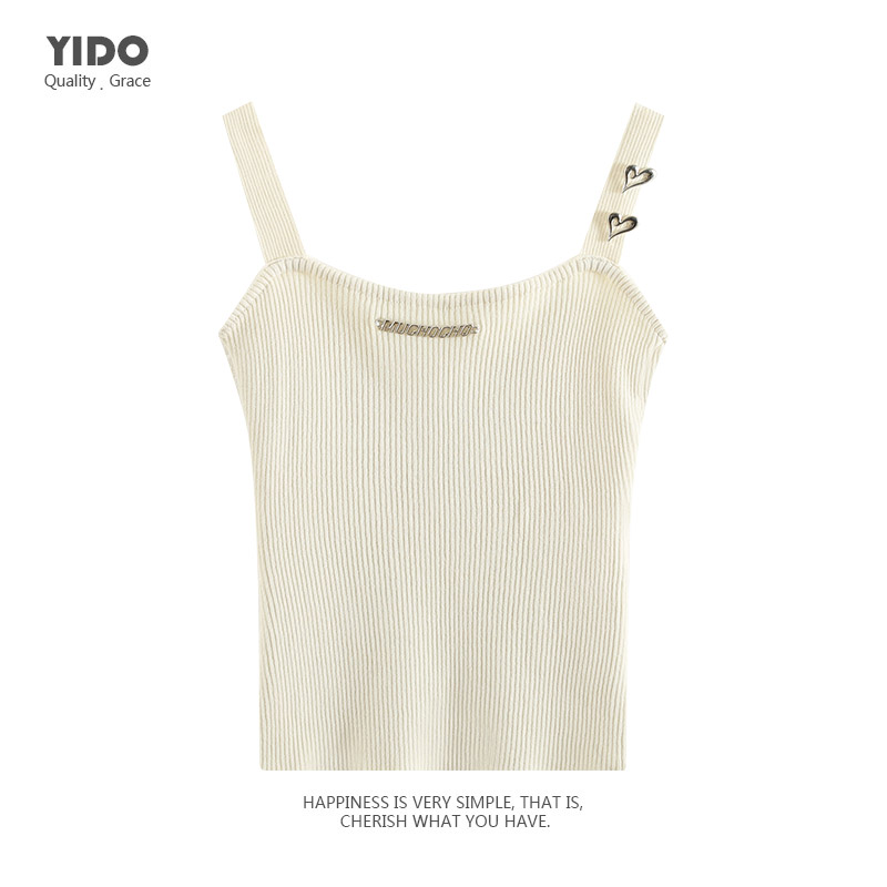 冰丝针织背心女夏季小清新宽肩带内搭打底吊带遮副乳纯欲无袖上衣