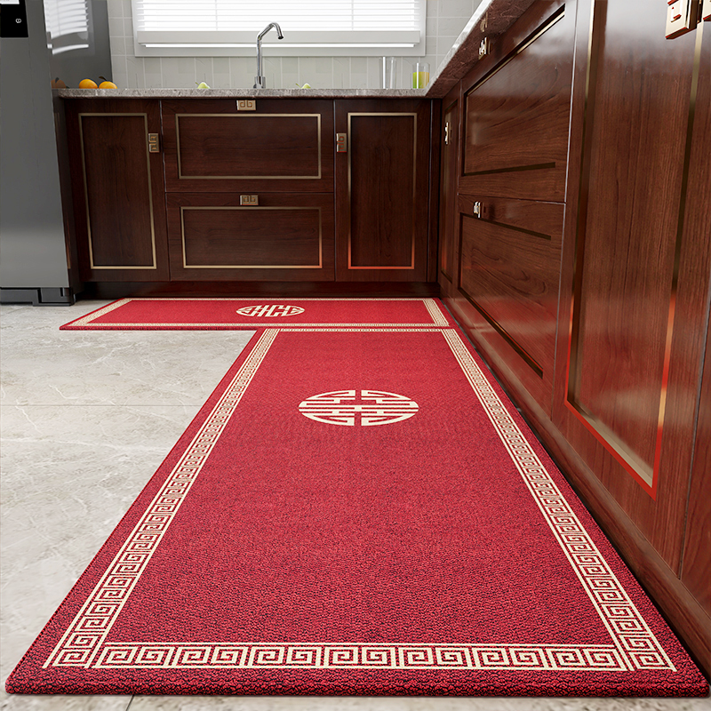 新中式厨房垫防油吸水专用2024新款家用脚垫防滑耐脏高级长条地垫