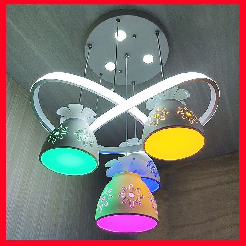 2021新e款家用彩色跑马灯餐厅吊灯卧室时尚温馨餐饮吧台简约现代,家装灯饰光源,LED灯板,淘宝优惠券,粉丝福利购,淘宝优惠卷