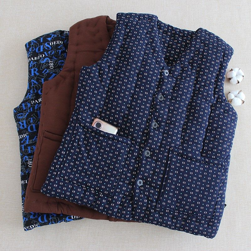 男士秋冬手工纯棉l花保暖马甲中老年弹力加厚坎肩爸爸装居家棉背,男装,常规马甲,淘宝优惠券,粉丝福利购,淘宝优惠卷