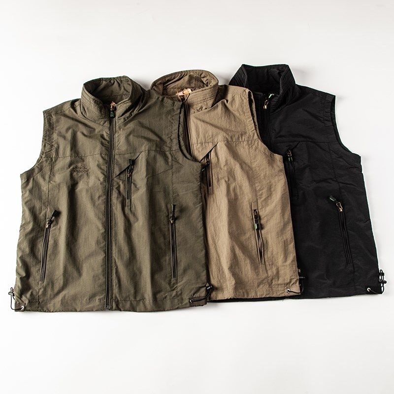 美式复古男士马甲春秋休闲u立领马夹户外多口袋宽松坎肩工装外套,男装,常规马甲,淘宝优惠券,粉丝福利购,淘宝优惠卷