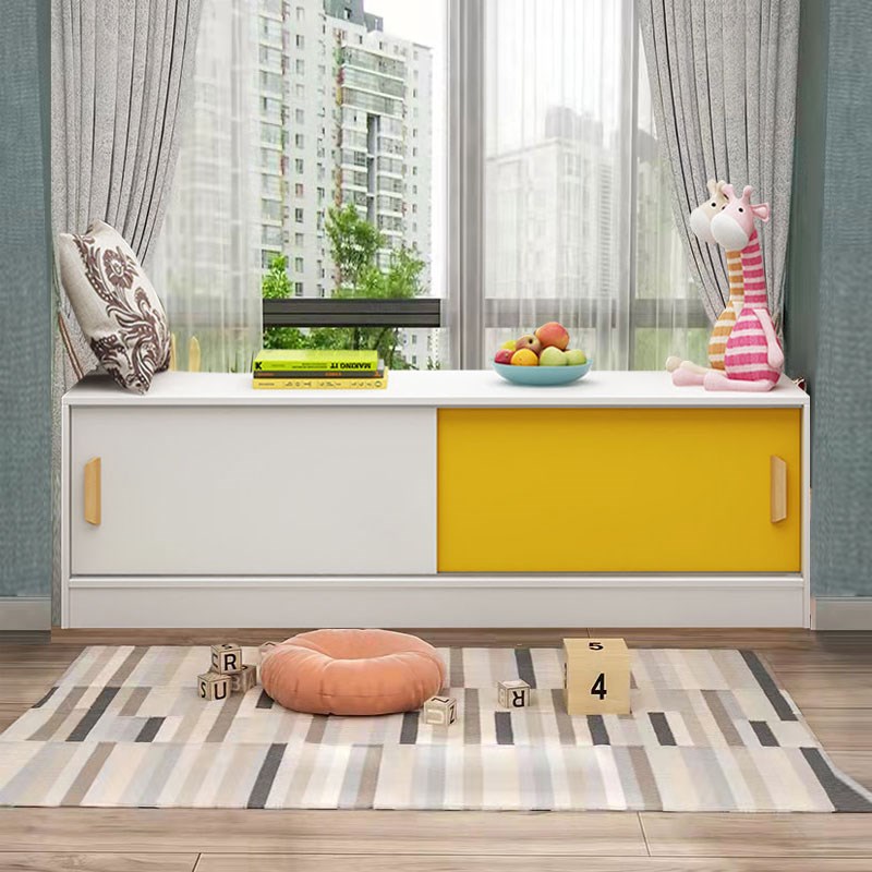 定制飘窗柜矮柜家用可坐落地式移门储物柜卧室窗台柜简易置物柜