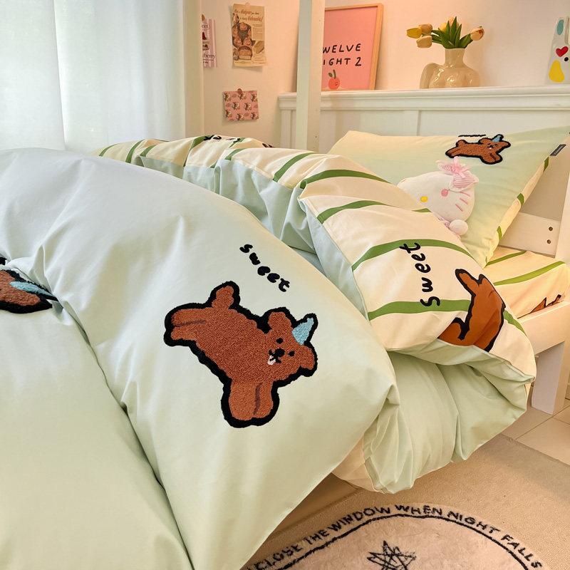 大学生宿舍床上用品三件套全棉纯棉被套床单O寝室上下铺高中生床,床上用品,学生床品套件,淘宝优惠券,粉丝福利购,淘宝优惠卷