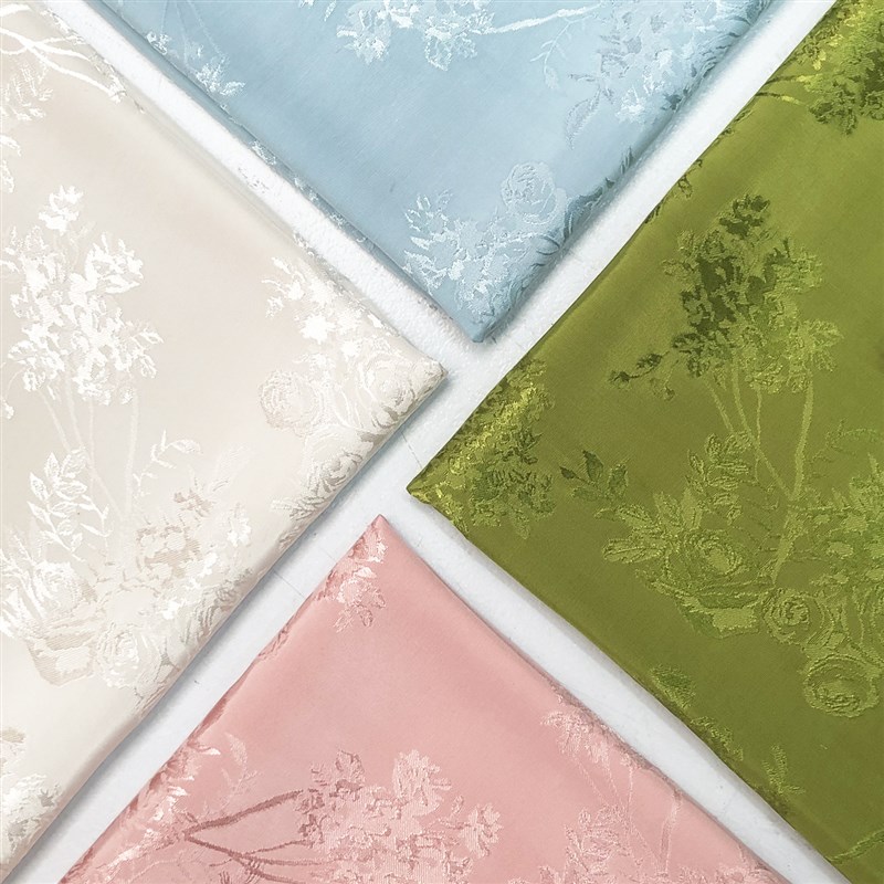 新款玫瑰捧花人丝人棉提花面料 国风小衫连衣裙小清新汉服布料