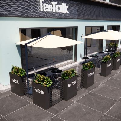 户外铁艺不锈钢花箱花盆花池室外隔断商业街组合定制长方形花槽