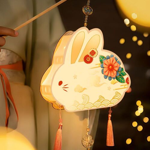 中秋节儿童灯笼手提花灯春节手工Cdiy材料发光新款木质灯笼宫灯