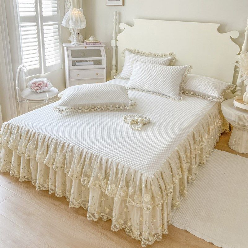 2025新款冰丝席三件套A类母婴凉豆豆床笠式床裙空W调软席可机水洗,床上用品,冰丝席,淘宝优惠券,粉丝福利购,淘宝优惠卷