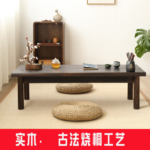 中式禅意实木质炕桌矮桌多功能榻榻艺术L米茶几桌子古琴桌炕几