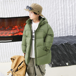 90绒女童亲子男童羽绒服童装 新款 23070 2024冬季 儿童羽绒服中长款