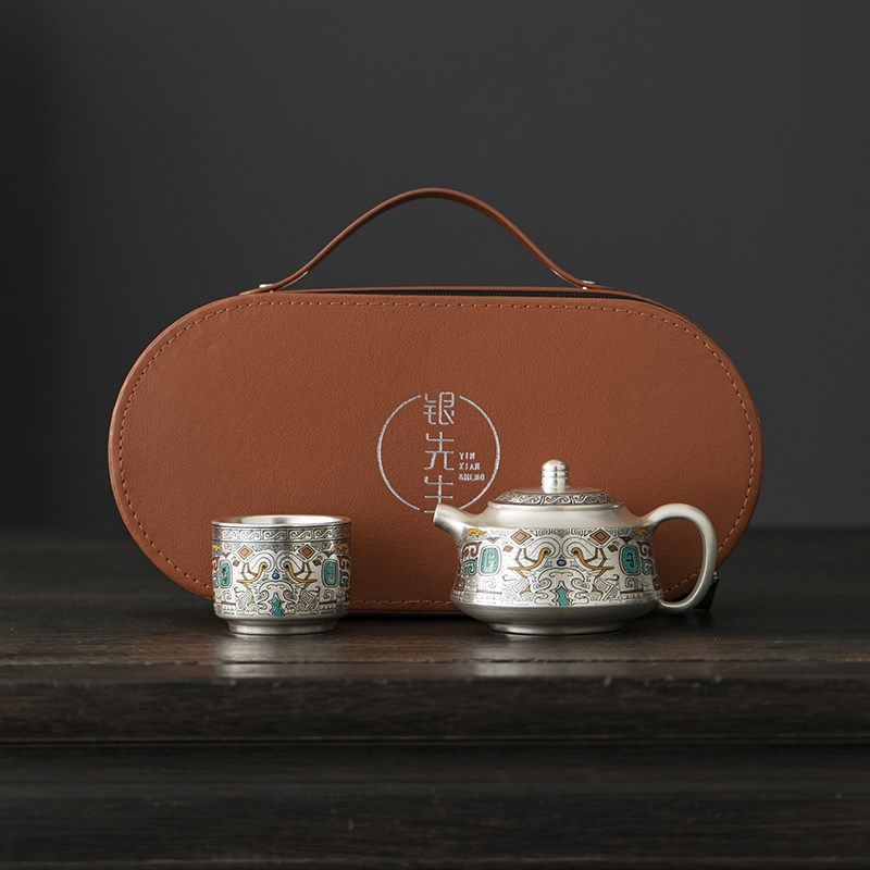 鎏银茶具功夫茶壶盖碗茶杯u高档整套装送礼送长辈公司商务伴手礼,餐饮具,旅行茶具,淘宝优惠券,粉丝福利购,淘宝优惠卷