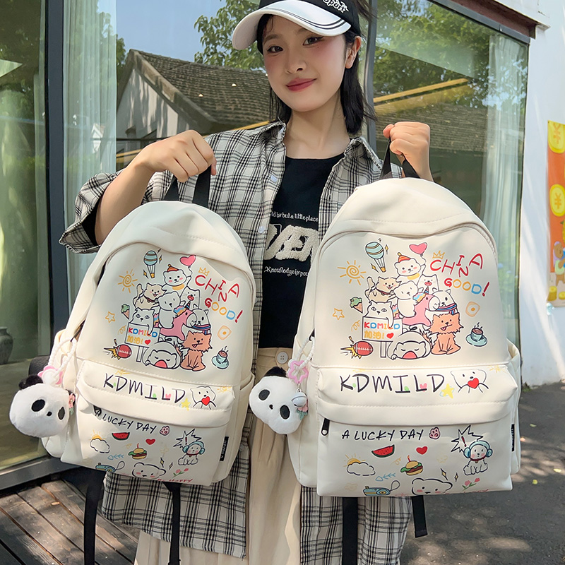 2024新款小清新可爱书包初中女生小学生少女双肩包大学生旅行背包