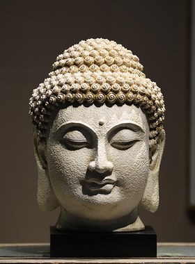 新中式复a古禅意摆件树脂佛像佛头工艺品玄关酒店会所氛围装饰艺