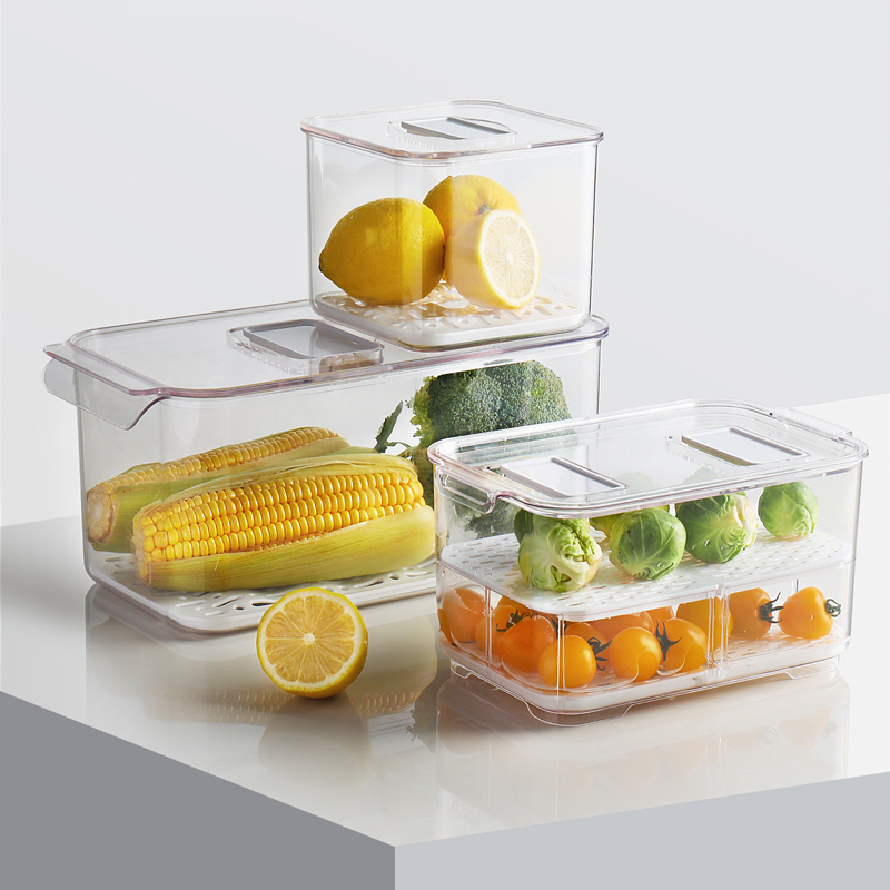 万佳宁蔬菜塑料沥水冰箱收纳盒