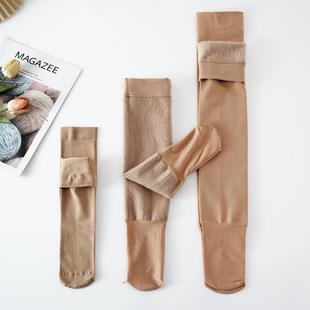 小腿袜隐形肉色女加绒中筒袜秋冬不透肉天鹅绒保暖中厚过膝袜美肤