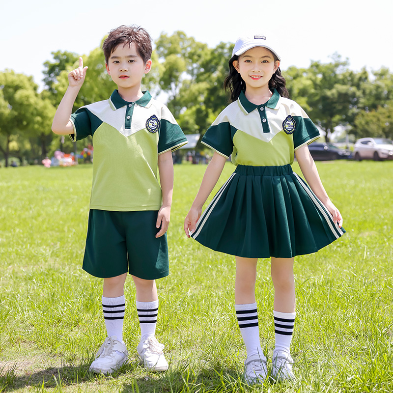 幼儿园园服夏装儿童班服英伦风学院套装小学生校服夏季纯棉演出服 童装/婴儿装/亲子装 校服/园服 原图主图