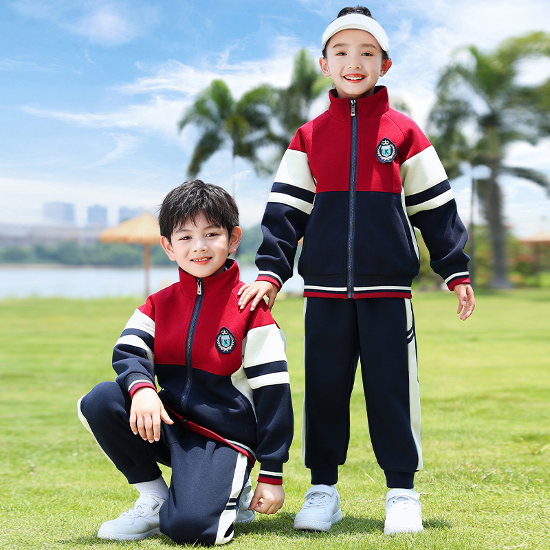 幼儿园园服秋冬新款长袖校服套装英伦风男女童运动会开幕式演出服