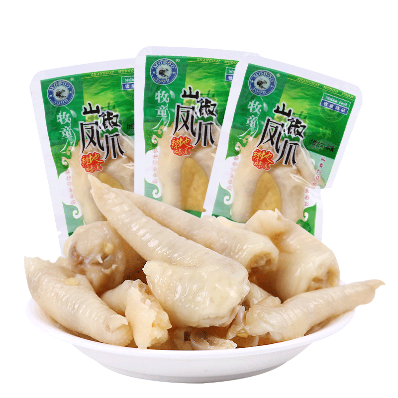 牧童500g卤味熟食小包装山椒凤爪
