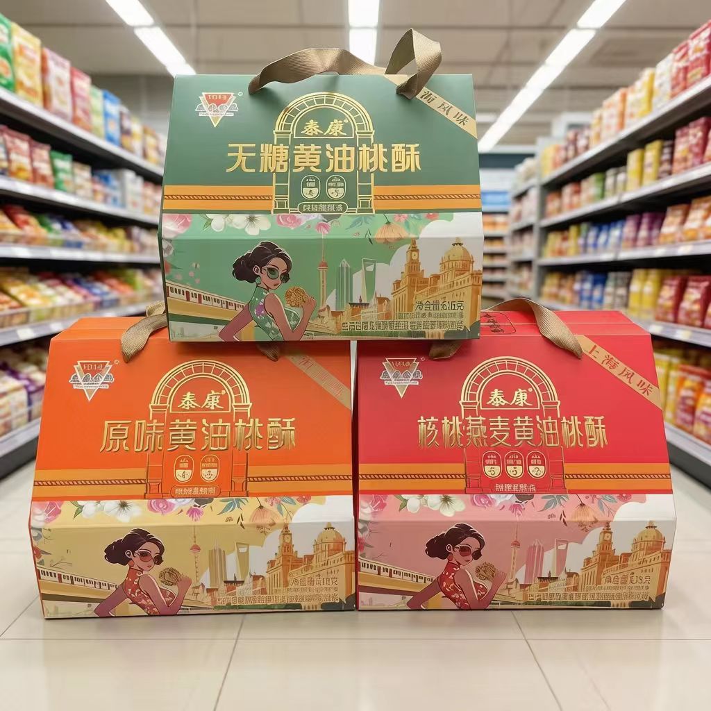 上海泰康原味黄油桃酥黄桃燕麦独立小包装饱腹办公室解馋节日礼盒