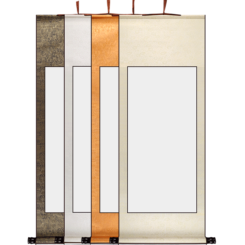 绿水檀宣纸书法专用纸三尺四尺三开四开对开毛笔书法挂轴空白定制生宣纸作品纸横竖轴版免装裱卷轴挂国画专用