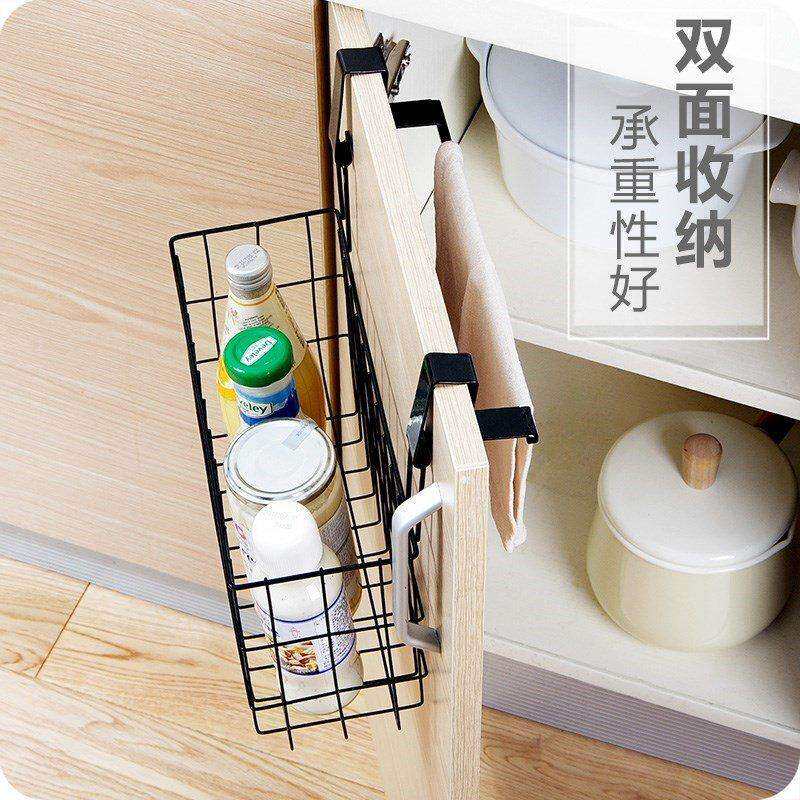 门背式铁艺挂篮 厨房用品收纳篮浴室橱柜双面储物篮收纳