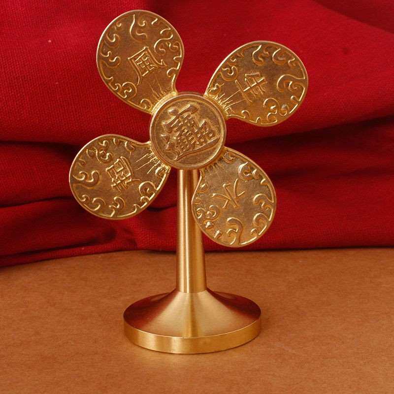 招财转运金属小摆件风车工艺品店铺聚财物件办公室电脑桌桌面装饰