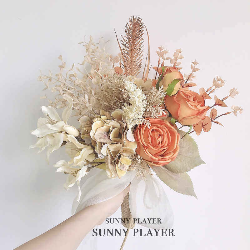 新娘手捧花高级结婚用的仿真花高档2020新款玫瑰精致小花束摄影拍