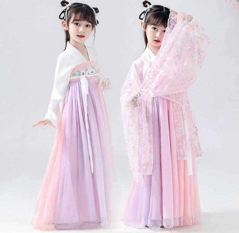 古装女汉服小学生三年级汉服女童12岁超仙古风连衣裙春夏装齐胸